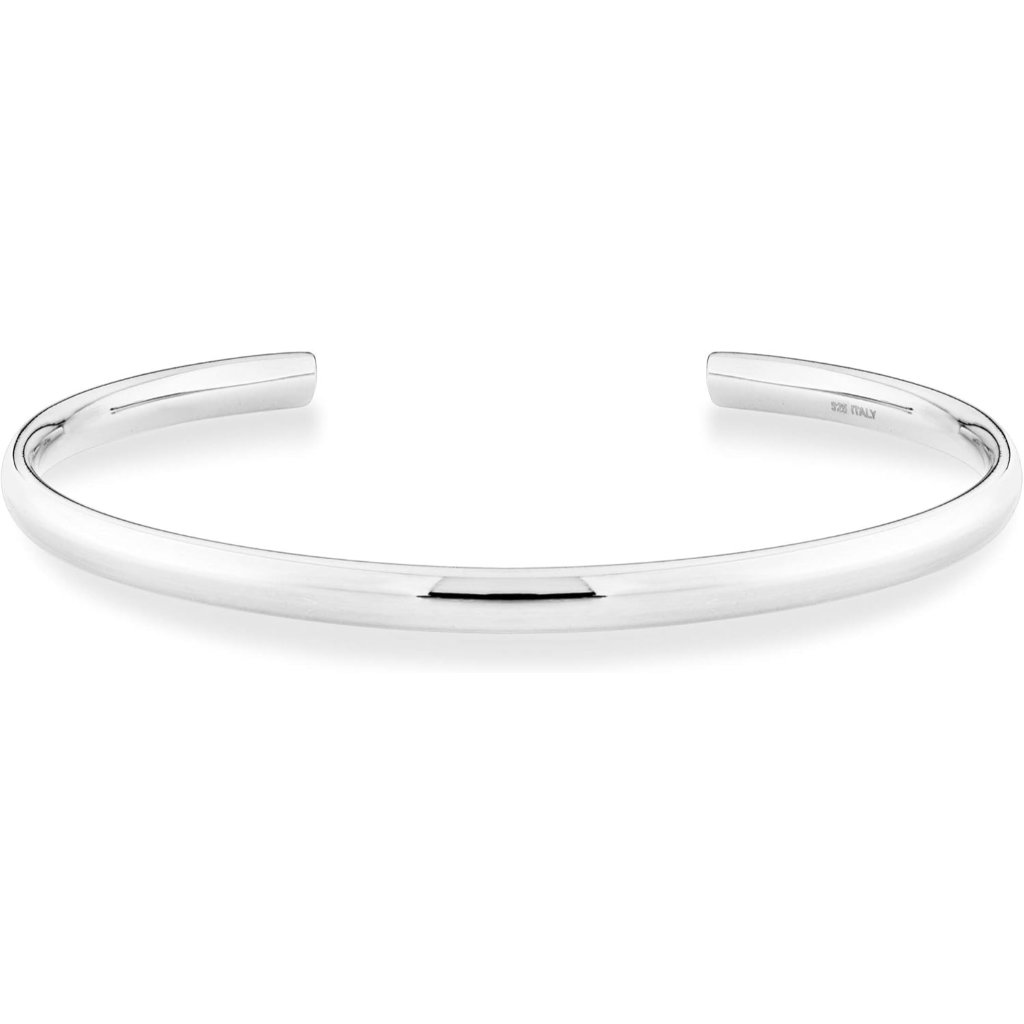 925 Sterling Silver Or 18k Gold Plated 925 Sterling Silver Italian 4mm Open Cuff